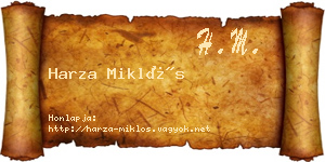 Harza Miklós névjegykártya